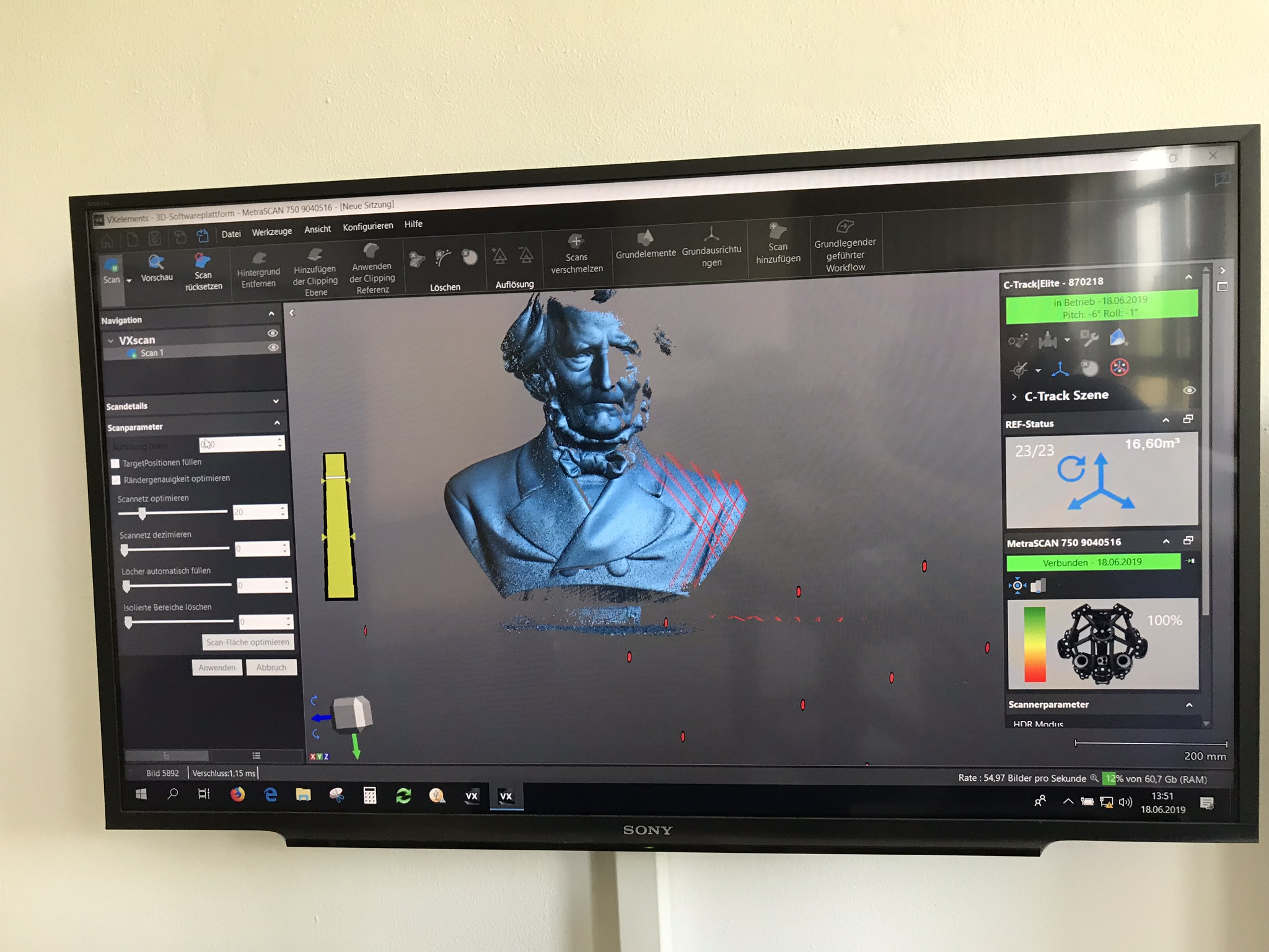 3D-Scan bei Firma scanlabor (demnächst: myProLab) in Coesfeld - 3D-Scan auf dem Bildschirm