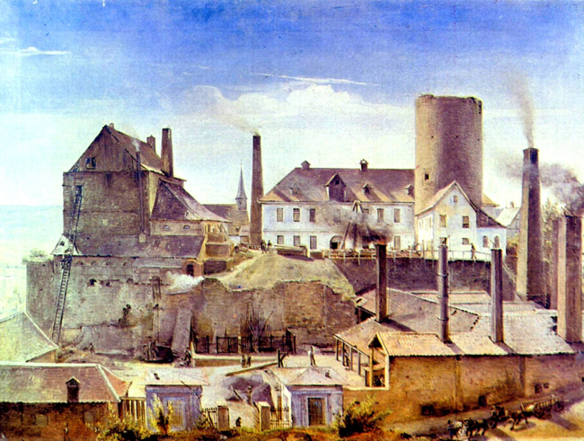 Die Harkortsche Fabrik auf der Burg Wetter - Alfred Rethel 1834